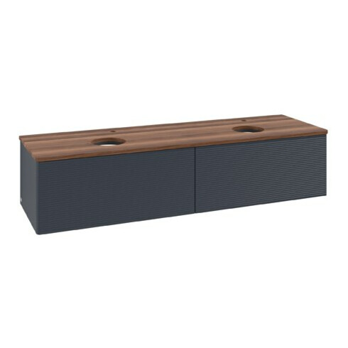 V&B Waschtischunterschrank mit Frontstruktur Antao 160x50cm, HL, WBP w. wal, md bl. m Lac