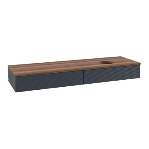 V&B Waschtischunterschrank mit Frontstruktur Antao 160x50cm, HL, WBP w. wal, md bl. m Lac