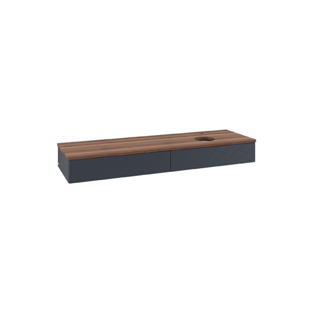 V&B Waschtischunterschrank mit Frontstruktur Antao 160x50cm, HL, WBP w. wal, md bl. m Lac