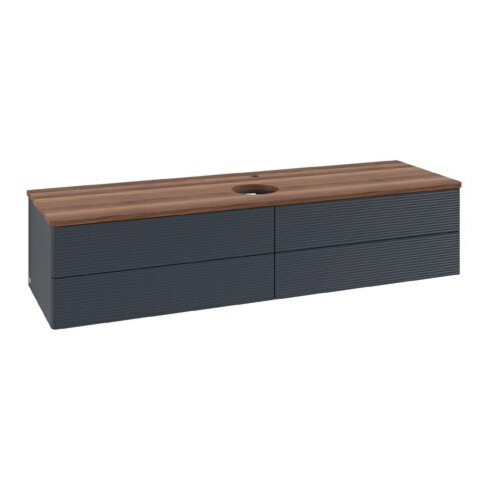 V&B Waschtischunterschrank mit Frontstruktur Antao 160x50cm, HL, WBP w. wal, md bl. m Lac