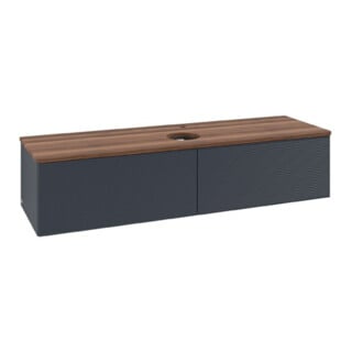 V&B Waschtischunterschrank mit Frontstruktur Antao 160x50cm, HL, WBP w. wal, md bl. m Lac