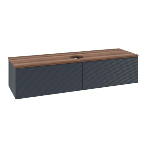 V&B Waschtischunterschrank mit Frontstruktur Antao 160x50cm, HL, WBP w. wal, md bl. m Lac