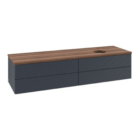 V&B Waschtischunterschrank mit Frontstruktur Antao 160x50cm, HL, WBP w. wal, md bl. m Lac