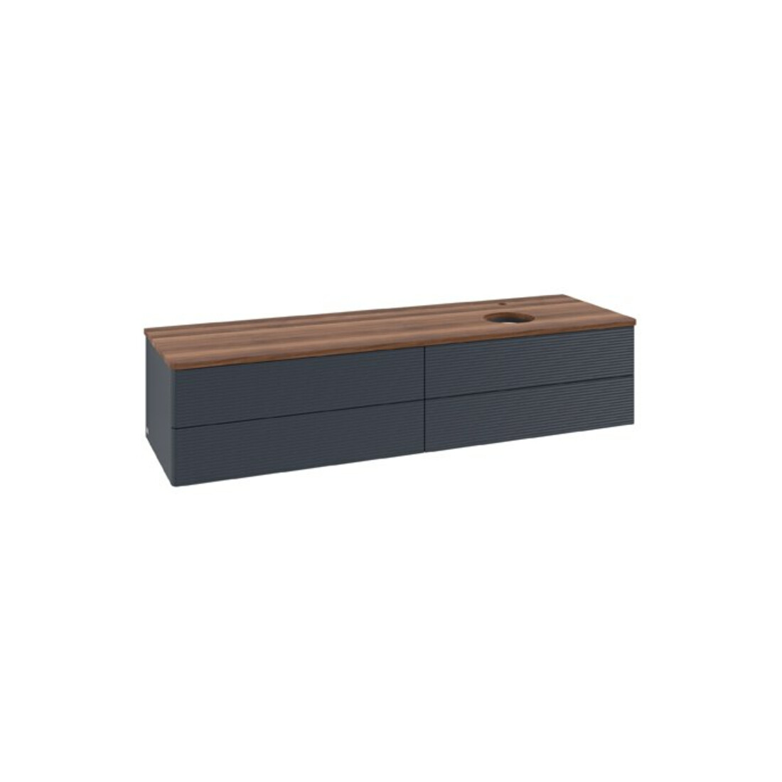 V&B Waschtischunterschrank mit Frontstruktur Antao 160x50cm, HL, WBP w. wal, md bl. m Lac