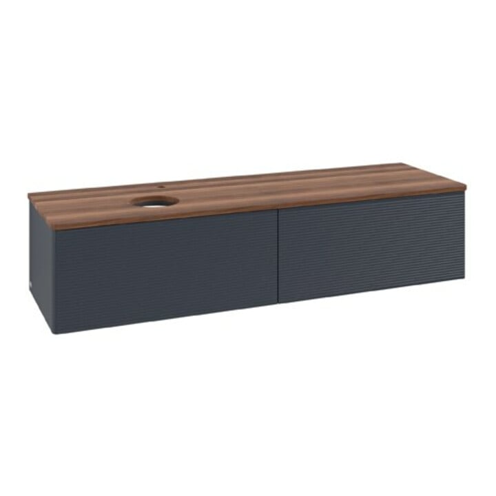 V&B Waschtischunterschrank mit Frontstruktur Antao 160x50cm, HL, WBP w. wal, md bl. m Lac