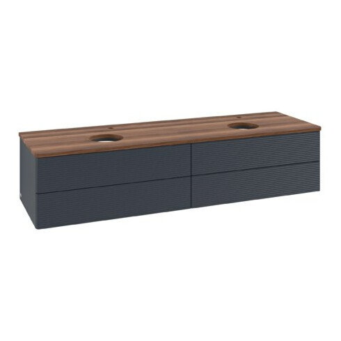 V&B Waschtischunterschrank mit Frontstruktur Antao 160x50cm, HL, WBP w. wal, md bl. m Lac