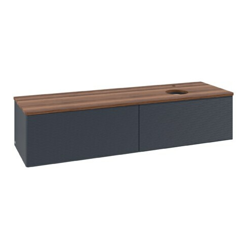 V&B Waschtischunterschrank mit Frontstruktur Antao 160x50cm, HL, WBP w. wal, md bl. m Lac