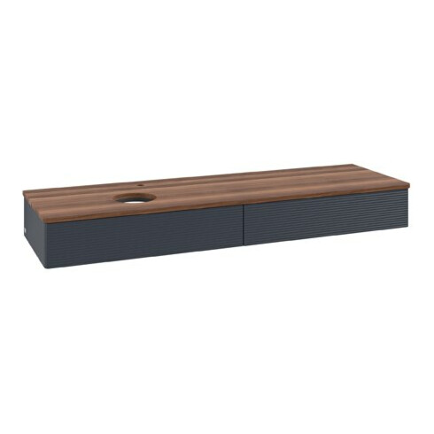 V&B Waschtischunterschrank mit Frontstruktur Antao 160x50cm, HL, WBP w. wal, md bl. m Lac