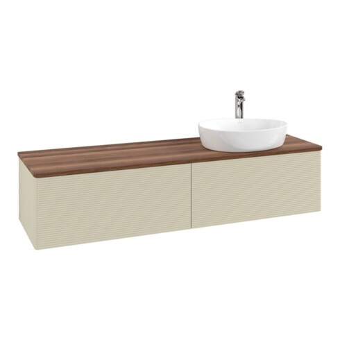 V&B Waschtischunterschrank mit Frontstruktur Antao 160x50cm, HL, WBP w. wal, si Gr m Lac