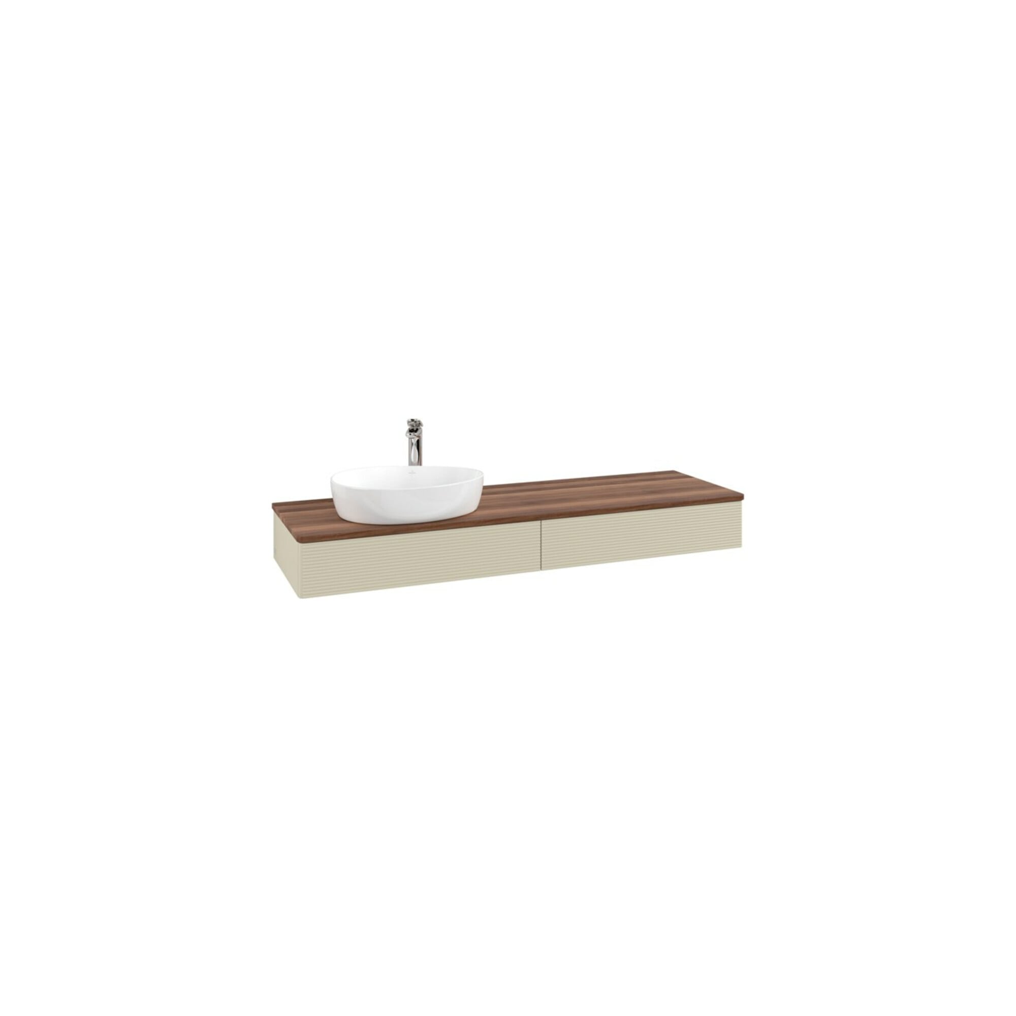 V&B Waschtischunterschrank mit Frontstruktur Antao 160x50cm, HL, WBP w. wal, si Gr m Lac ; Villeroy & Boch