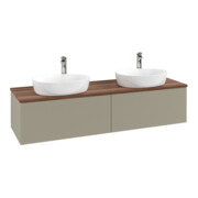 V&B Waschtischunterschrank mit Frontstruktur Antao 160x50cm, HL, WBP w. wal, st. Gr m Lac
