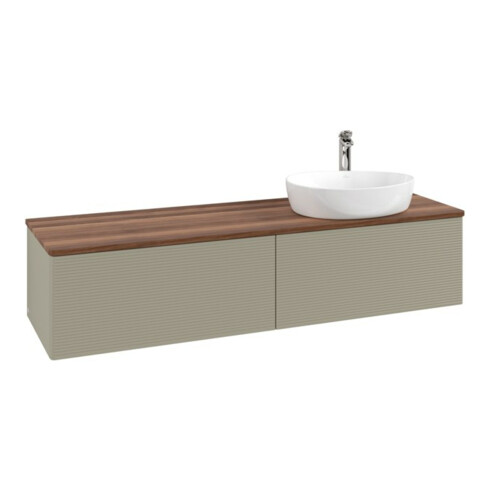 V&B Waschtischunterschrank mit Frontstruktur Antao 160x50cm, HL, WBP w. wal, st. Gr m Lac
