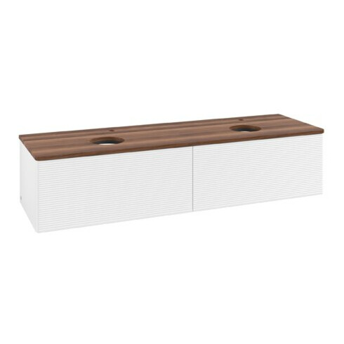 V&B Waschtischunterschrank mit Frontstruktur Antao 160x50cm, HL, WBP w. wal, wh. m Lac