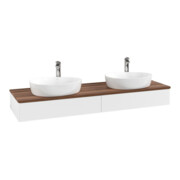 V&B Waschtischunterschrank mit Frontstruktur Antao 160x50cm, HL, WBP w. wal, wh. m Lac