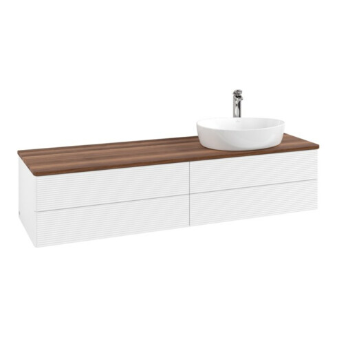V&B Waschtischunterschrank mit Frontstruktur Antao 160x50cm, HL, WBP w. wal, wh. m Lac