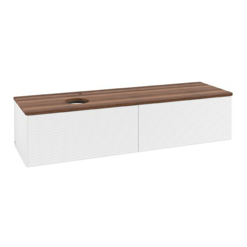 V&B Waschtischunterschrank mit Frontstruktur Antao 160x50cm, HL, WBP w. wal, wh. m Lac