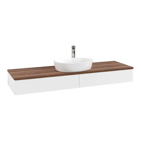 V&B Waschtischunterschrank mit Frontstruktur Antao 160x50cm, HL, WBP w. wal, wh. m Lac