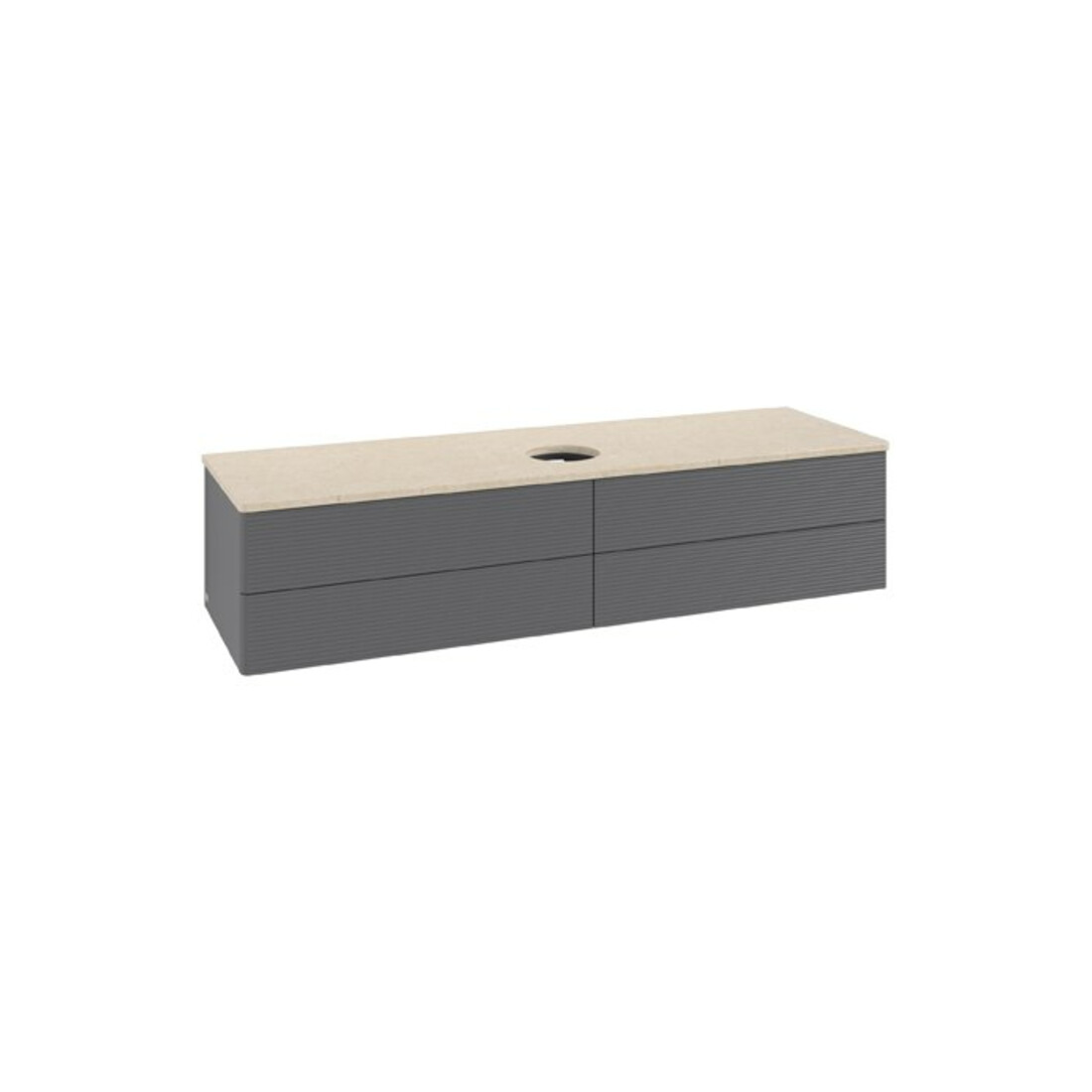 V&B Waschtischunterschrank mit Frontstruktur Antao 160x50cm, WBP botti., Anthrac. m Lac
