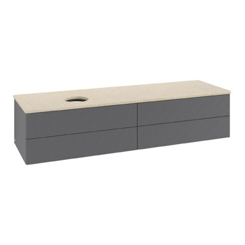 V&B Waschtischunterschrank mit Frontstruktur Antao 160x50cm, WBP botti., Anthrac. m Lac