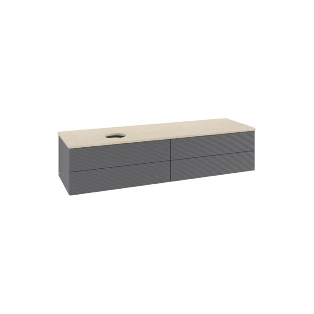 V&B Waschtischunterschrank mit Frontstruktur Antao 160x50cm, WBP botti., Anthrac. m Lac