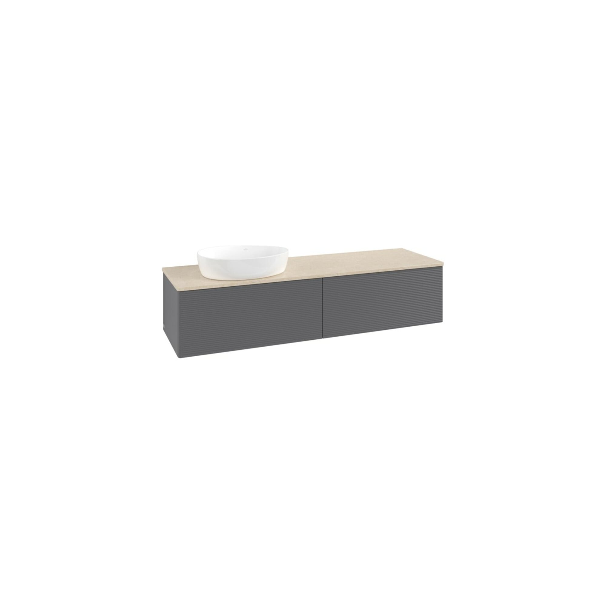 V&B Waschtischunterschrank mit Frontstruktur Antao 160x50cm, WBP botti., Anthrac. m Lac ; Villeroy & Boch