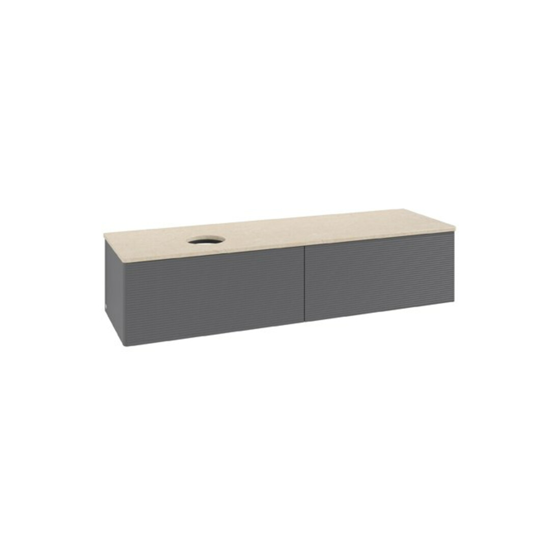 V&B Waschtischunterschrank mit Frontstruktur Antao 160x50cm, WBP botti., Anthrac. m Lac