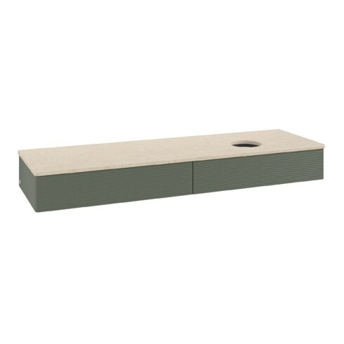 V&B Waschtischunterschrank mit Frontstruktur Antao 160x50cm, WBP botti., lea gre. m Lac