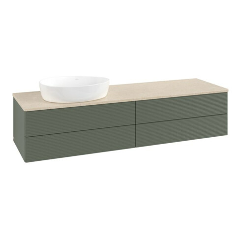 V&B Waschtischunterschrank mit Frontstruktur Antao 160x50cm, WBP botti., lea gre. m Lac