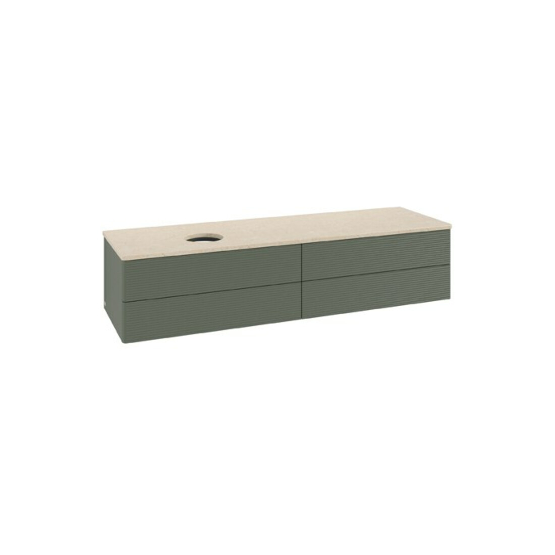 V&B Waschtischunterschrank mit Frontstruktur Antao 160x50cm, WBP botti., lea gre. m Lac
