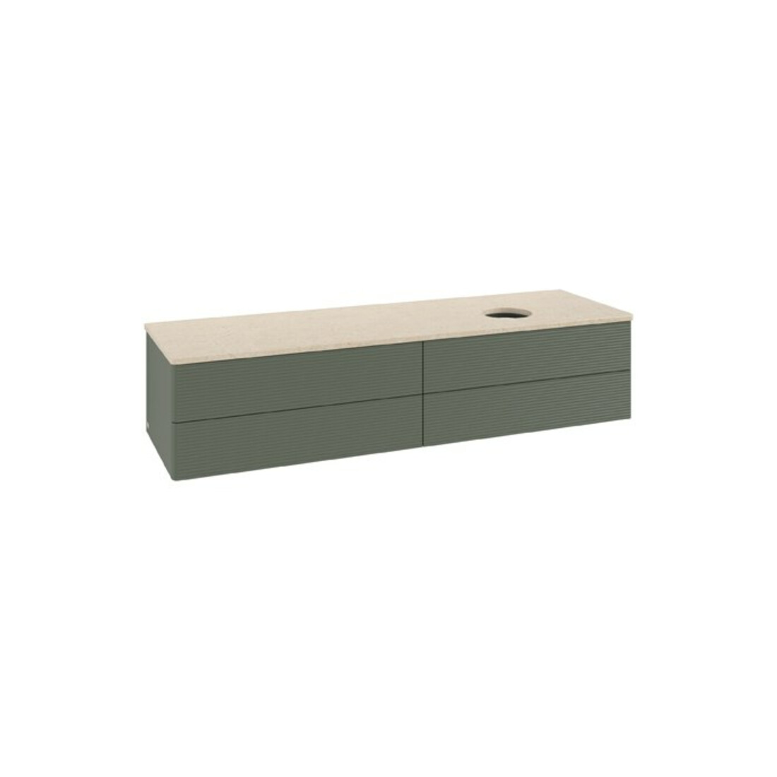 V&B Waschtischunterschrank mit Frontstruktur Antao 160x50cm, WBP botti., lea gre. m Lac