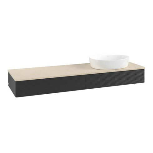 V&B Waschtischunterschrank mit Frontstruktur Antao 160x50cm, WBP-farbe botti., bla m Lac