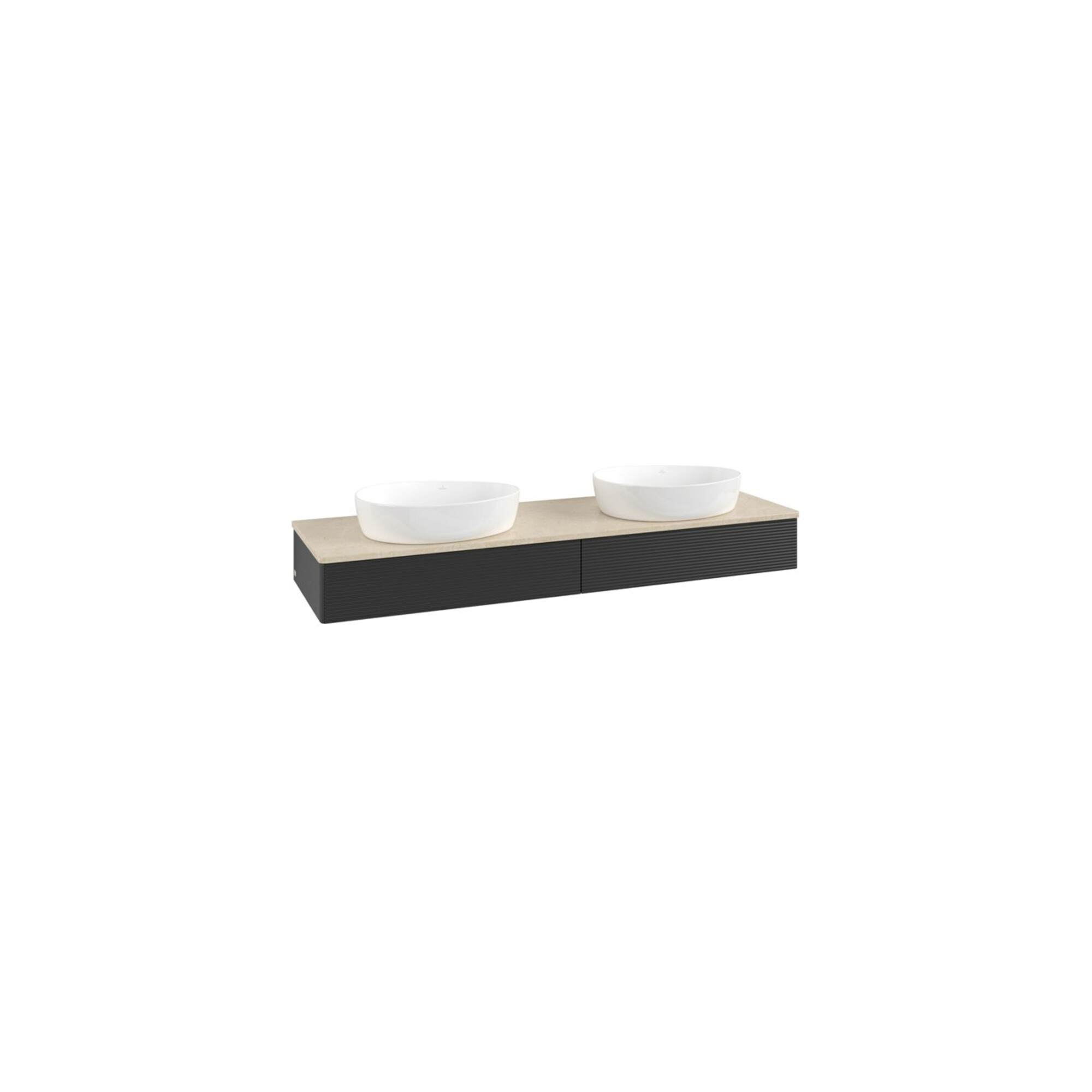 V&B Waschtischunterschrank mit Frontstruktur Antao 160x50cm, WBP-farbe botti., bla m Lac ; Villeroy & Boch
