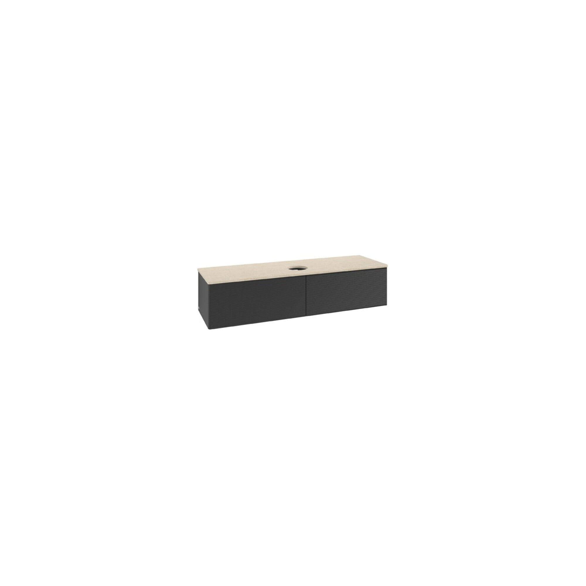 V&B Waschtischunterschrank mit Frontstruktur Antao 160x50cm, WBP-farbe botti., bla m Lac ; Villeroy & Boch