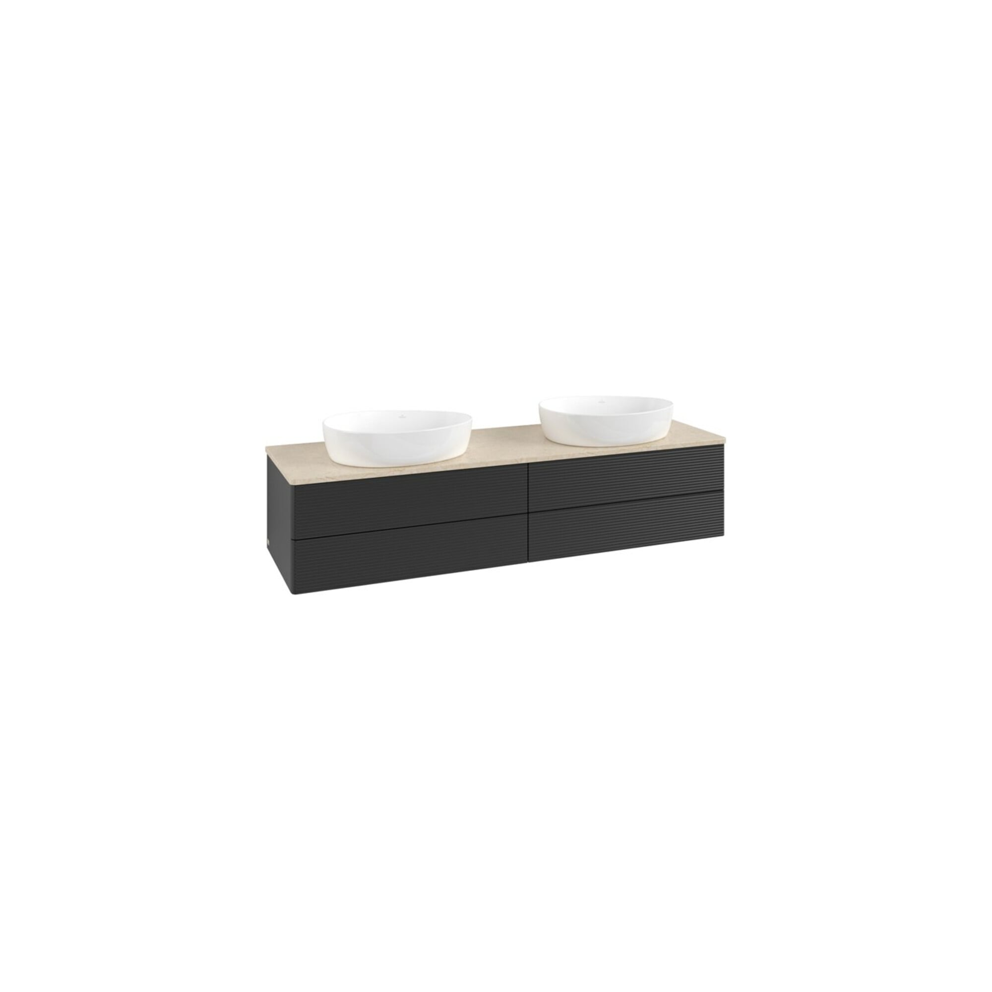 V&B Waschtischunterschrank mit Frontstruktur Antao 160x50cm, WBP-farbe botti., bla m Lac ; Villeroy & Boch