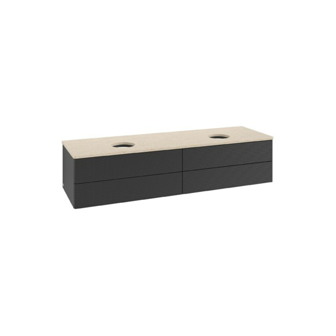 V&B Waschtischunterschrank mit Frontstruktur Antao 160x50cm, WBP-farbe botti., bla m Lac