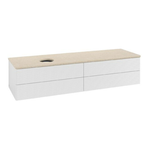 V&B Waschtischunterschrank mit Frontstruktur Antao 160x50cm, WBP-farbe botti., glo wh. Lac
