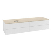 V&B Waschtischunterschrank mit Frontstruktur Antao 160x50cm, WBP-farbe botti., glo wh. Lac