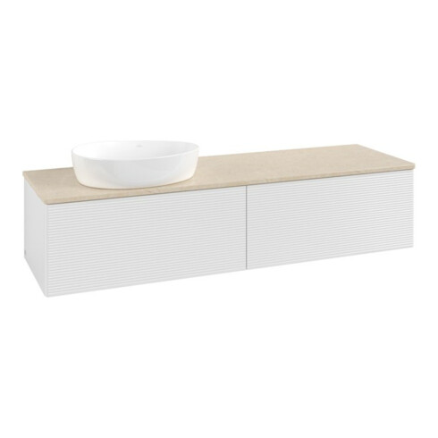 V&B Waschtischunterschrank mit Frontstruktur Antao 160x50cm, WBP-farbe botti., glo wh. Lac