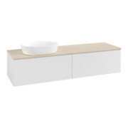 V&B Waschtischunterschrank mit Frontstruktur Antao 160x50cm, WBP-farbe botti., glo wh. Lac