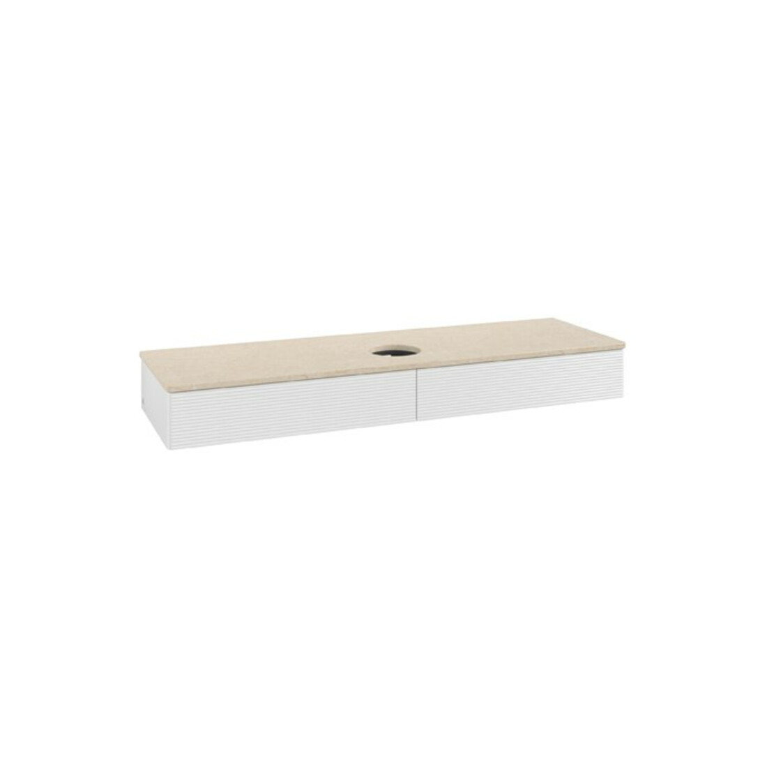V&B Waschtischunterschrank mit Frontstruktur Antao 160x50cm, WBP-farbe botti., glo wh. Lac