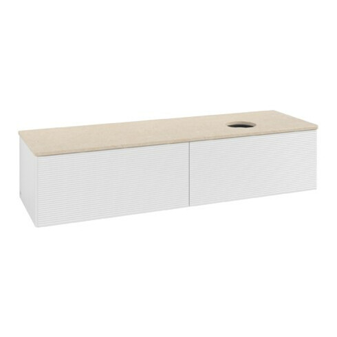 V&B Waschtischunterschrank mit Frontstruktur Antao 160x50cm, WBP-farbe botti., glo wh. Lac