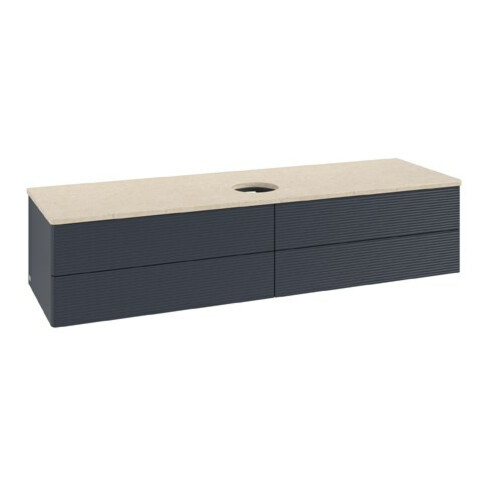 V&B Waschtischunterschrank mit Frontstruktur Antao 160x50cm, WBP-farbe botti., md bl. m Lac