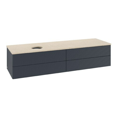 V&B Waschtischunterschrank mit Frontstruktur Antao 160x50cm, WBP-farbe botti., md bl. m Lac