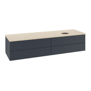 V&B Waschtischunterschrank mit Frontstruktur Antao 160x50cm, WBP-farbe botti., md bl. m Lac