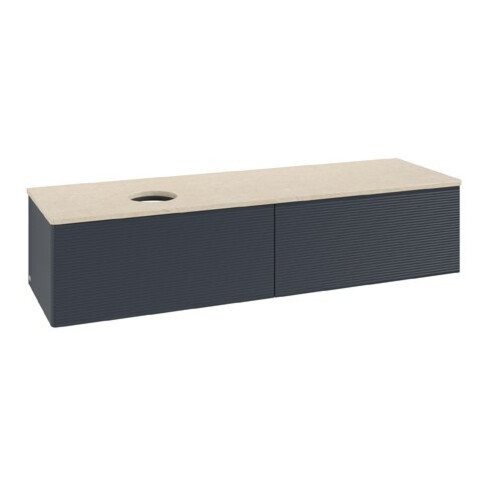 V&B Waschtischunterschrank mit Frontstruktur Antao 160x50cm, WBP-farbe botti., md bl. m Lac