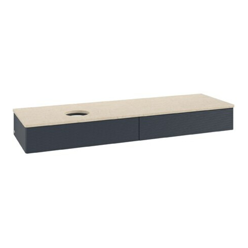 V&B Waschtischunterschrank mit Frontstruktur Antao 160x50cm, WBP-farbe botti., md bl. m Lac