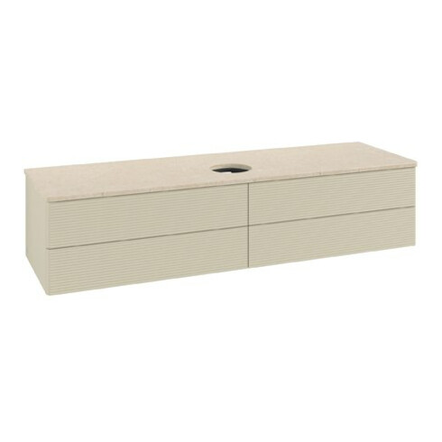 V&B Waschtischunterschrank mit Frontstruktur Antao 160x50cm, WBP-farbe botti., si Gr m Lac