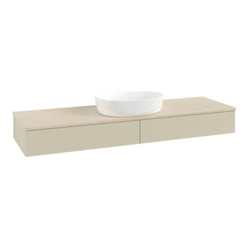 V&B Waschtischunterschrank mit Frontstruktur Antao 160x50cm, WBP-farbe botti., si Gr m Lac