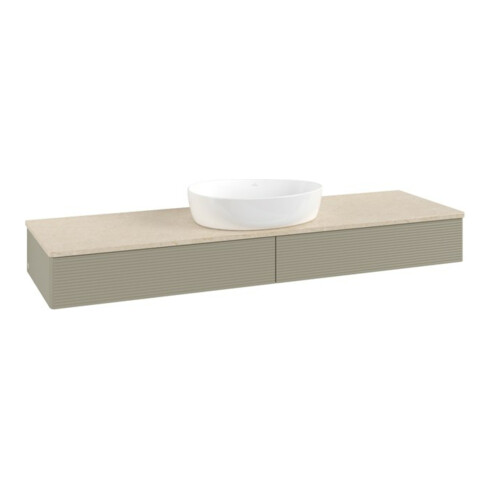 V&B Waschtischunterschrank mit Frontstruktur Antao 160x50cm, WBP-farbe botti., st. Gr m Lac