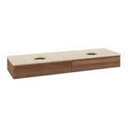 V&B Waschtischunterschrank mit Frontstruktur Antao 160x50cm, WBP-farbe botti., warm walnut
